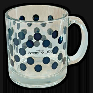 2020 Sephora Beauty Insider Glass Coffee Mug Polka Dots Canada Exclusive